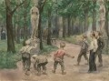 Teenager Spiele im kaiserlichen Garten von Petrograd Ivan Vladimirov